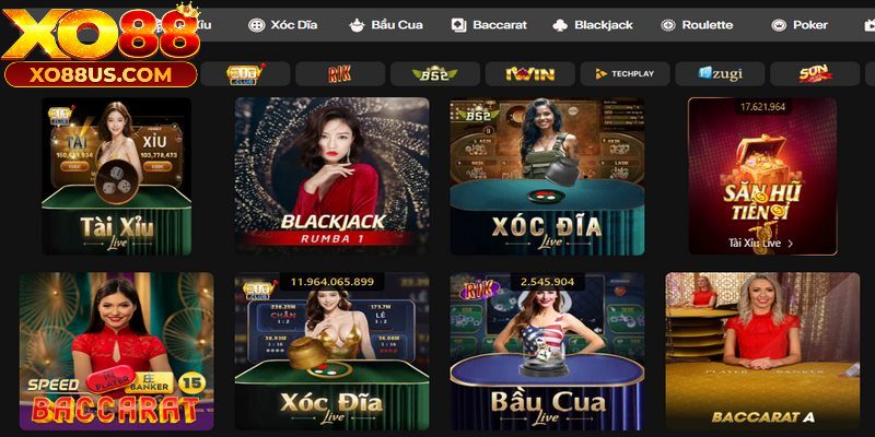 Chuyên mục Live Casino của Xo88 cực kỳ hấp dẫn Chuyên mục Live Casino của Xo88 cực kỳ hấp dẫn