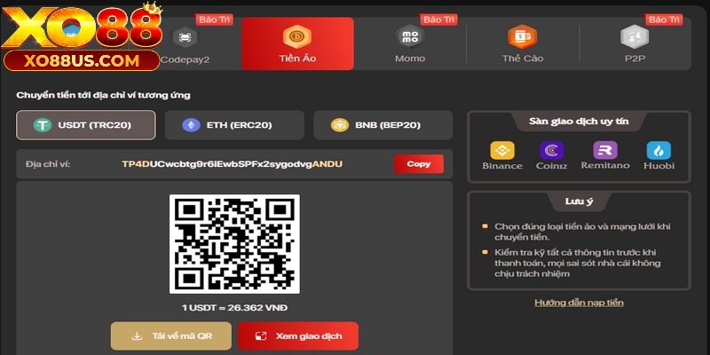 Nạp tiền ảo vào nhà cái với nhiều loại tiền khác nhau Nạp tiền ảo vào nhà cái với nhiều loại tiền khác nhau